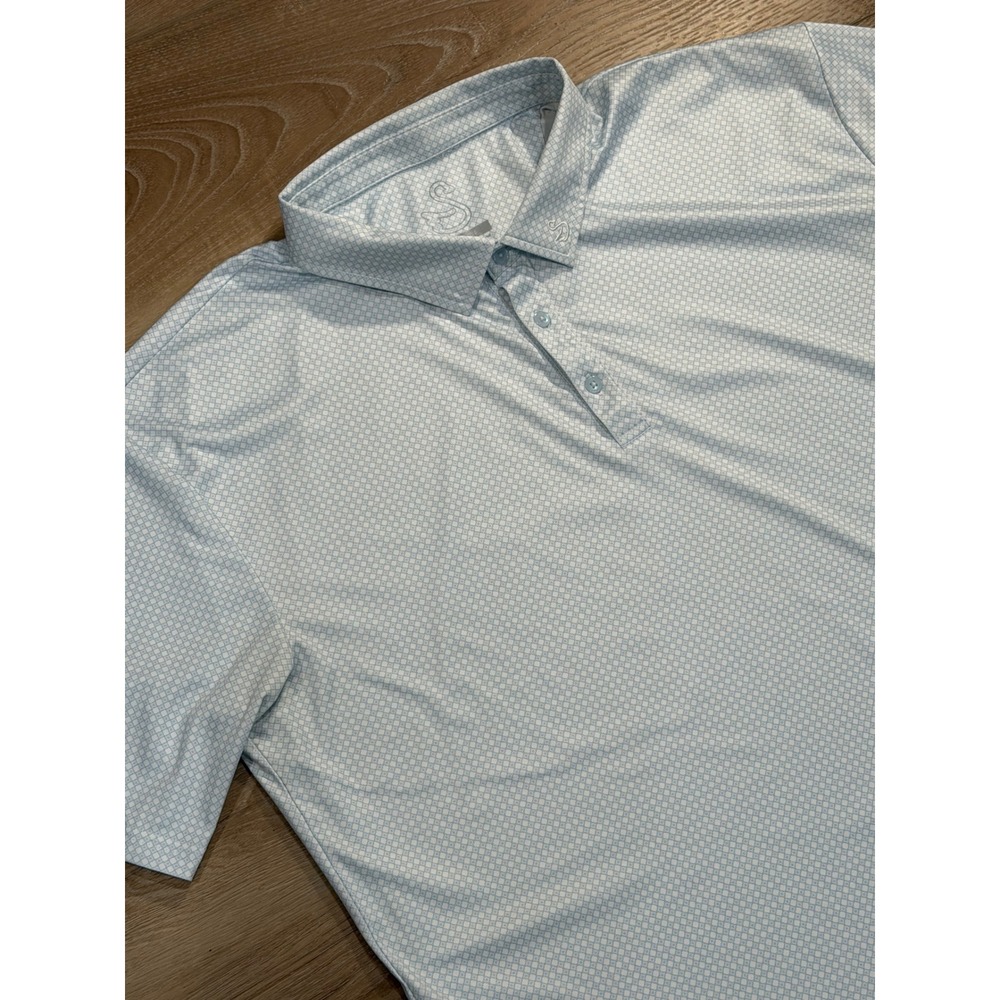 Swannies Golf Polo Shirt Mens XXL Geo Pattern‎ Short Sleeve Performance Dry Fit